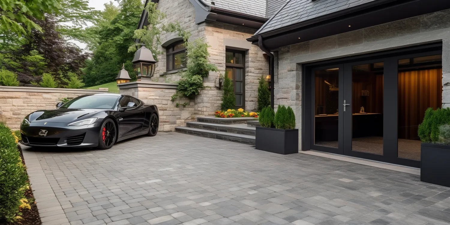 Podjazd do domu z kostki brukowej